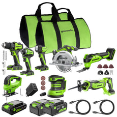 POWERALL 24V Kit d’outils électroportatifs 8 pièces - 3 Batteries