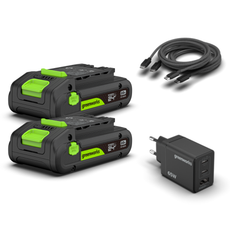 POWERALL 24V Kit de Démarrage 2x Batteries USB-C 2Ah + Chargeur 65W