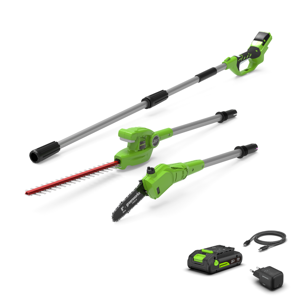POWERALL 24V Élagueuse & taille-haie sur perche - Batterie 2Ah