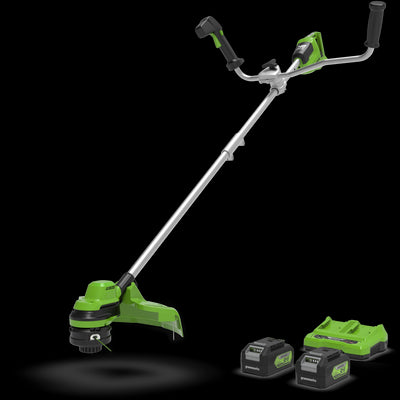 POWERALL 48V (24V x 2) Débroussailleuse à guidon double 38cm - 2x Batteries 4Ah