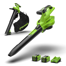 40V Souffleur / Aspirateur de feuilles 370 km/h - 2x Batteries 2Ah