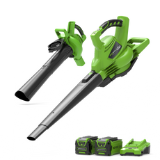 40V Souffleur / Aspirateur à feuilles 280 km/h - 2x Batteries 2Ah