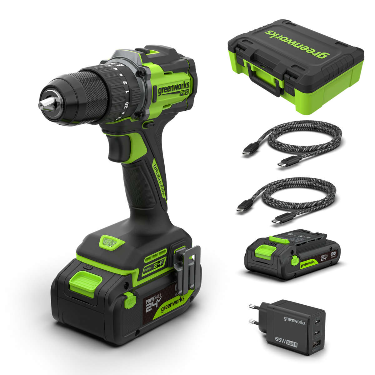 POWERALL 24V PRO Perceuse à percussion 60Nm - 2 Batteries