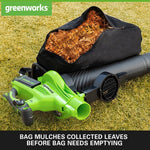 40V Souffleur / Aspirateur de feuilles 370 km/h - 2x Batteries 2Ah