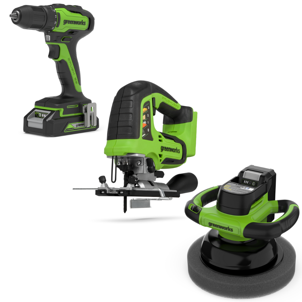 POWERALL 24V Perceuse + Scie sauteuse + Machine de polissage Kit