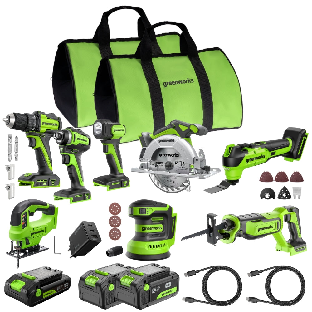 POWERALL 24V Kit d’outils électroportatifs 8 pièces - 3 Batteries