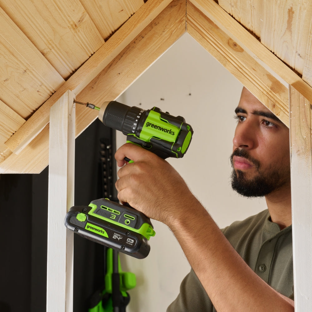 24V Perceuse 45Nm + Visseuse à chocs 220Nm Kit - 2x Batteries 2Ah