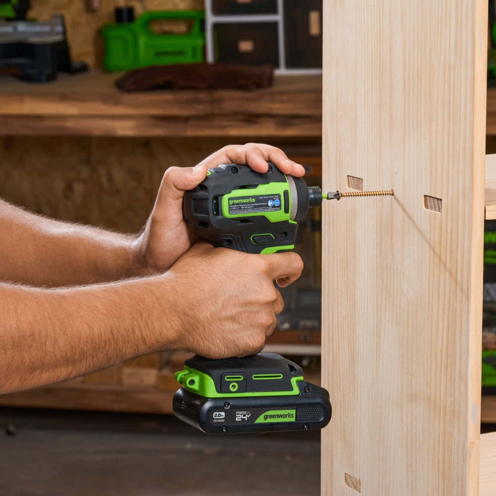 24V Perceuse 45Nm + Visseuse à chocs 220Nm Kit - 2x Batteries 2Ah