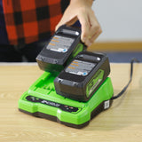  POWERALL 24V Kit de Démarrage Batteries 2x 4Ah + Double Chargeur