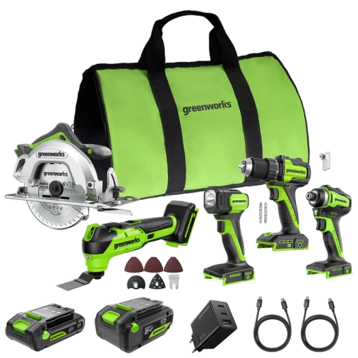 POWERALL 24V Kit d’outils électroportatifs 5 pièces - 2 Batteries