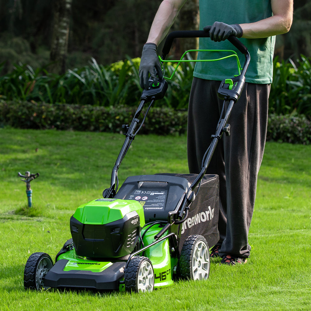 POWERALL 48V (24V x 2) Tondeuse Autotractée 46cm - 2x Batteries 4Ah