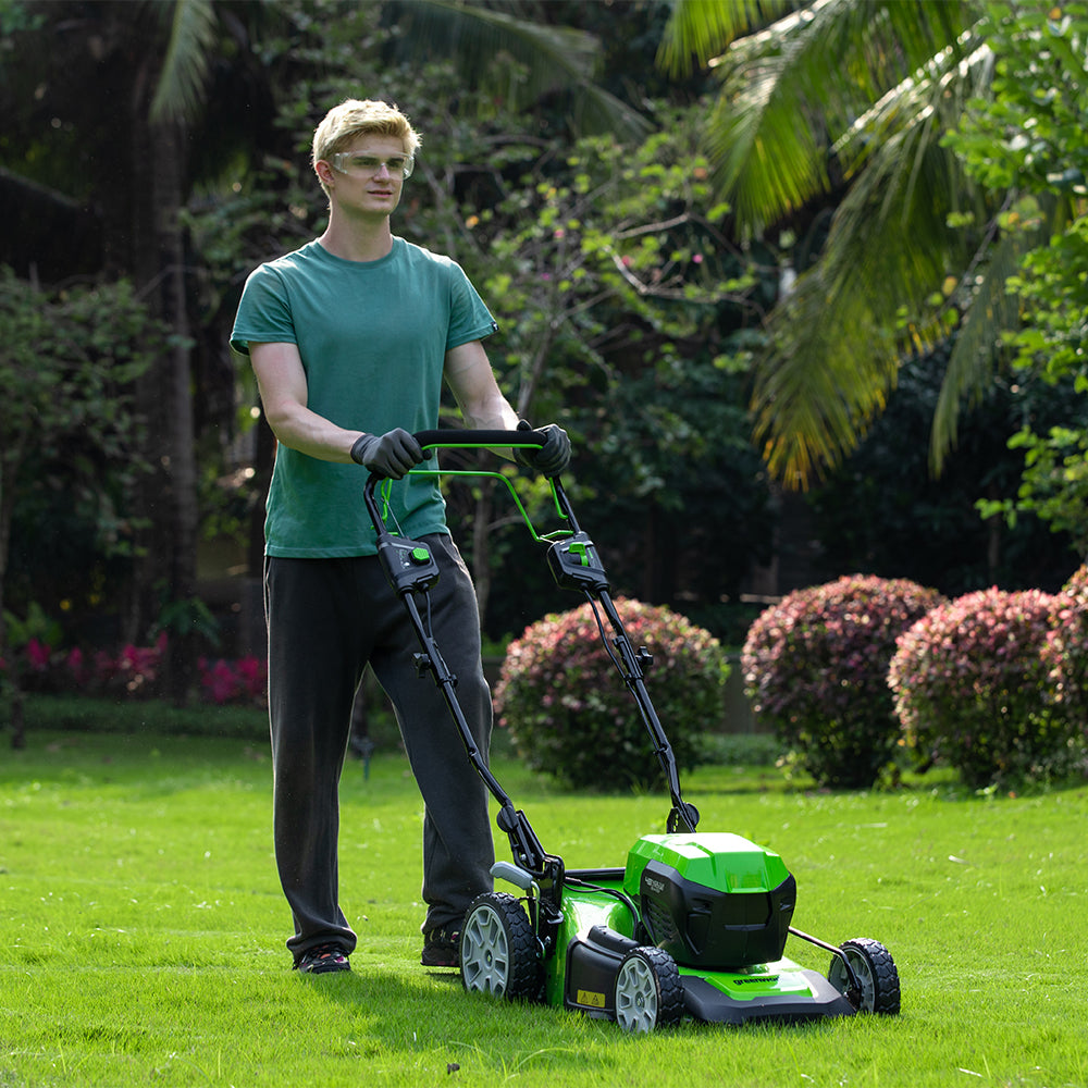 POWERALL 48V (24V x 2) Kit combo Tondeuse Autotractée 46cm + Coupe-bordure 30cm