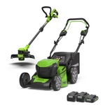 POWERALL 48V (24V x 2) Kit combo Tondeuse Autotractée 46cm + Coupe-bordure 30cm