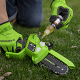 POWERALL 24V Mini Tronçonneuse 10cm Gen. II avec perche d'extension - Batterie 2Ah