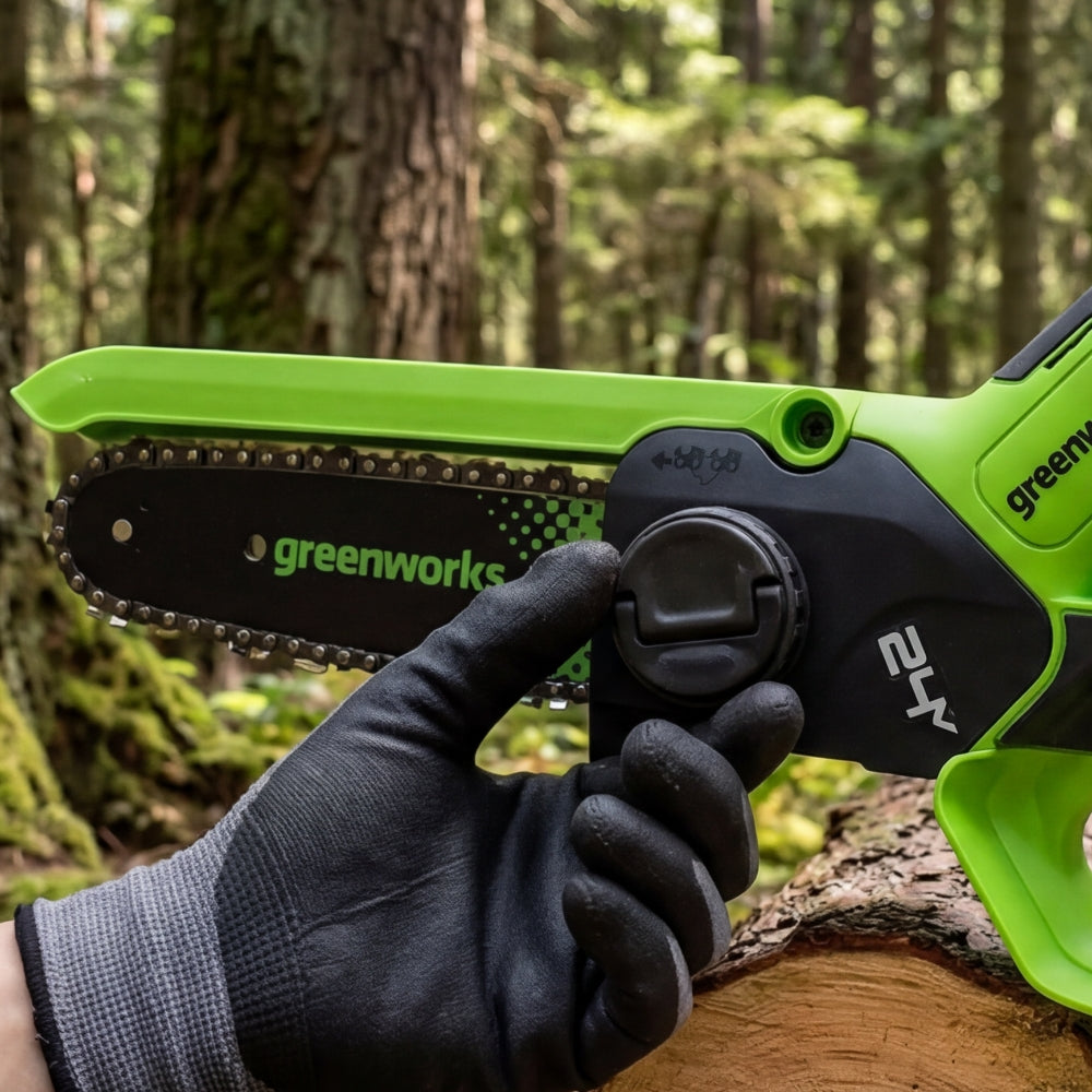 POWERALL 24V Mini Tronçonneuse 15cm Gen. II avec perche d'extension - Batterie 2Ah