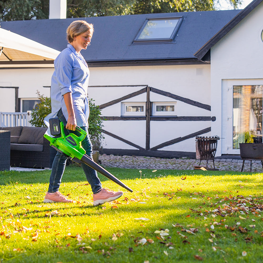 40V Souffleur / Aspirateur à feuilles 280 km/h - 2x Batteries 2Ah