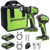POWERALL 24V Drill Driver + Impact Driver Set - 2x 2Ah Batteries