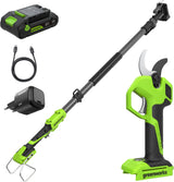 POWERALL 24V Sécateur avec perche d'extension – Batterie 2Ah