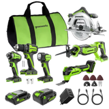 POWERALL 24V Kit d’outils électroportatifs 6 pièces - 2 Batteries