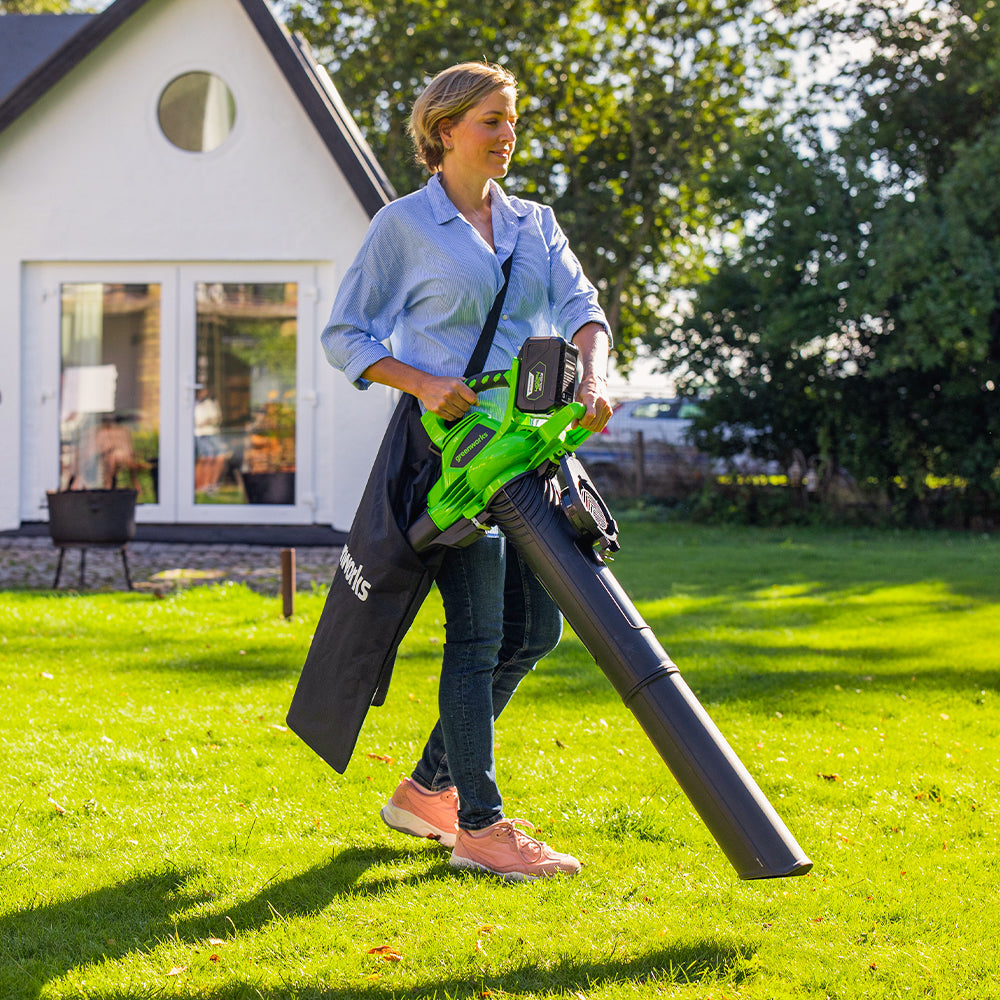 40V Souffleur / Aspirateur à feuilles 280 km/h - 2x Batteries 2Ah
