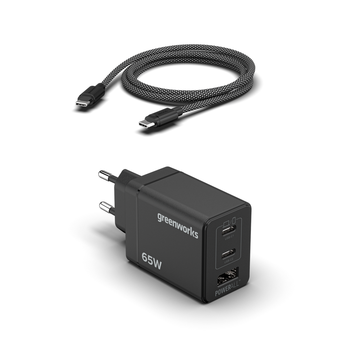 POWERALL 24V Chargeur USB-C 65W + Câble USB-C 100W