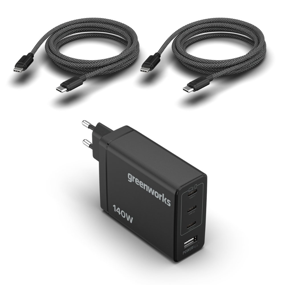 POWERALL 24V 140W USB-C Charger + 2x 140W USB-C Cables