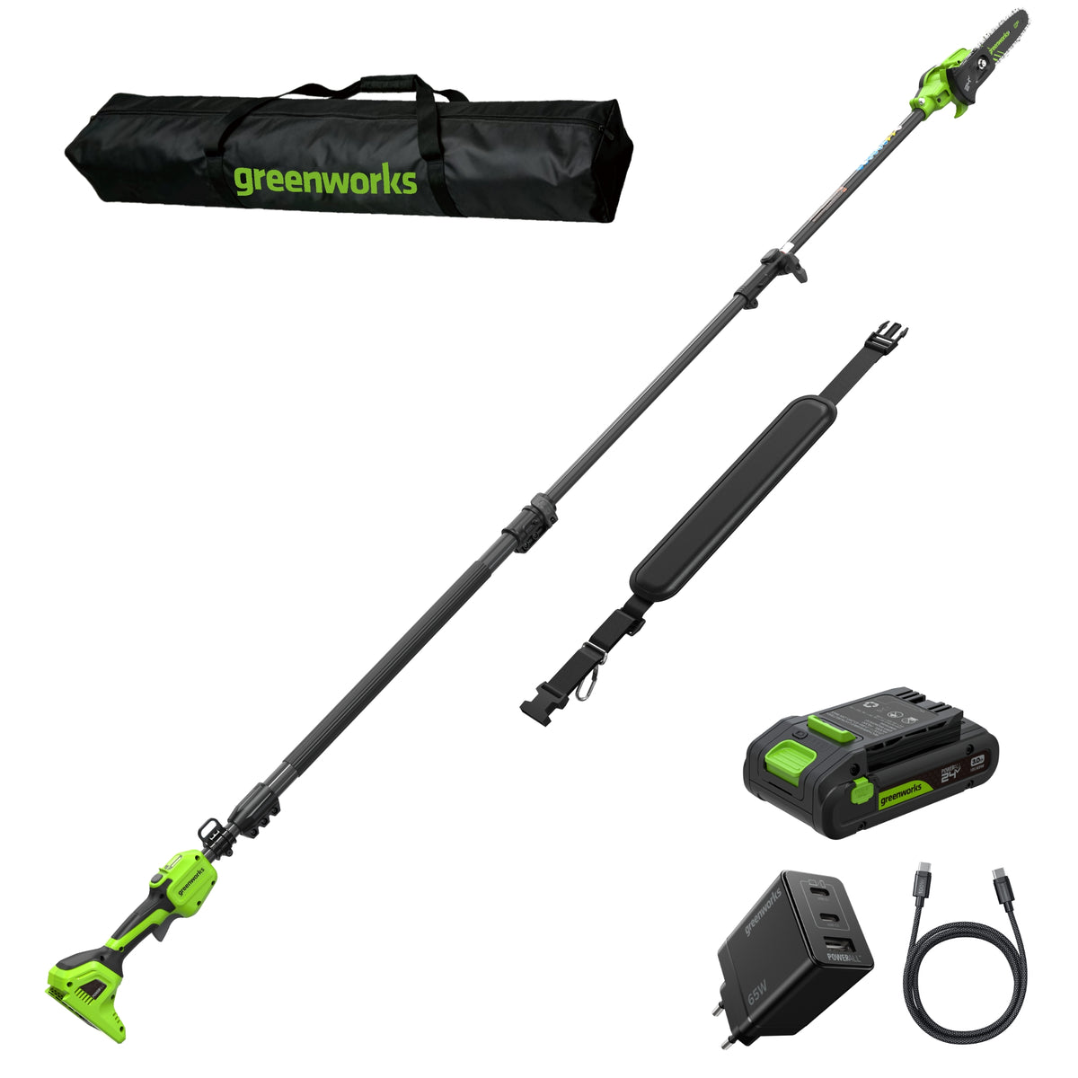 POWERALL 24V Élagueuse sur perche télescopique 20cm - Batterie 3Ah