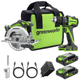 POWERALL 24V Perceuse + Scie circulaire Kit - 2x Batteries 2Ah