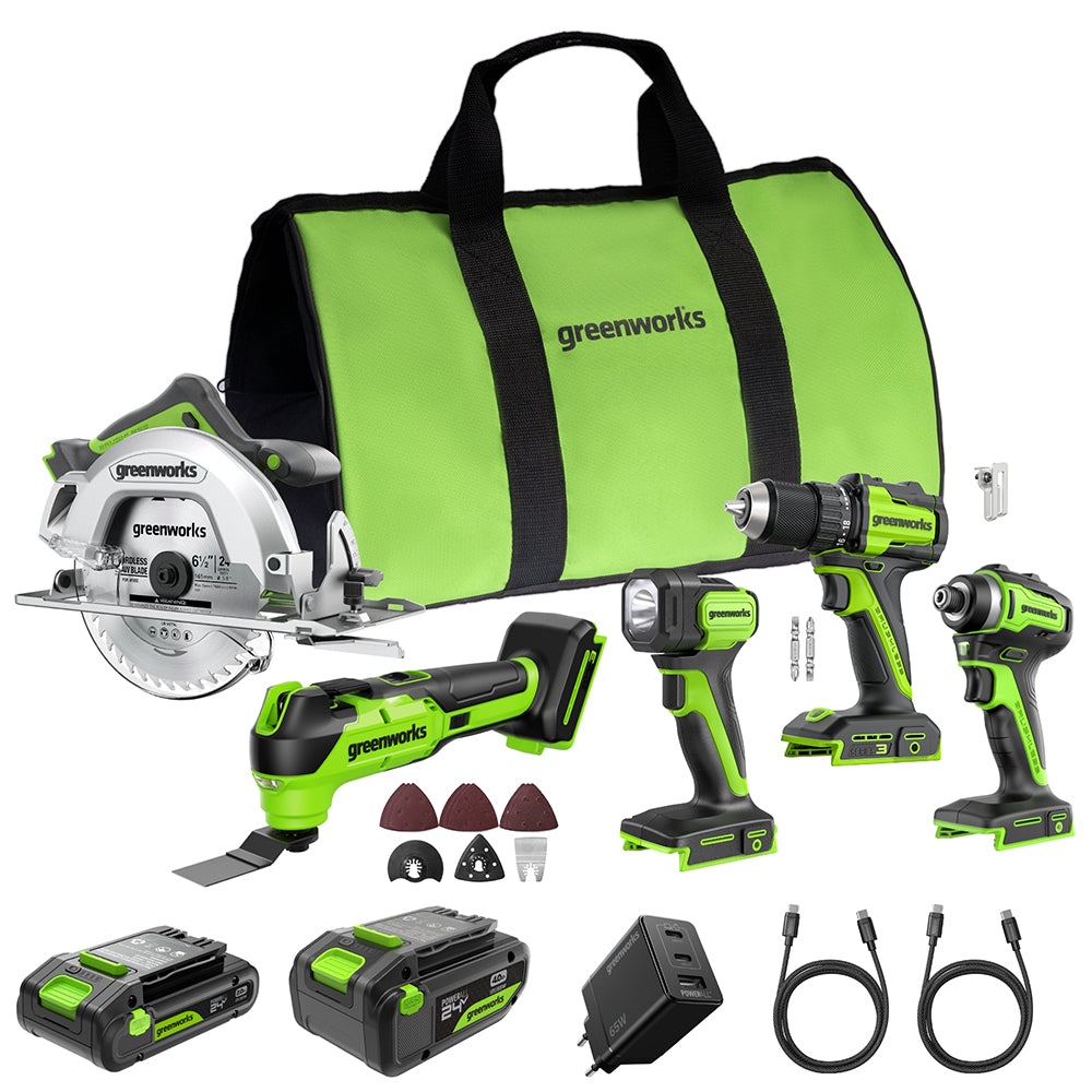 POWERALL 24V Kit d’outils électroportatifs 5 pièces - 2 Batteries