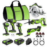 POWERALL 24V Kit d’outils électroportatifs 6 pièces - 2 Batteries