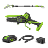 POWERALL 24V Mini Tronçonneuse 10cm Gen. II avec perche d'extension - Batterie 2Ah