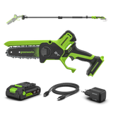 POWERALL 24V Mini Tronçonneuse 15cm Gen. II avec perche d'extension - Batterie 2Ah