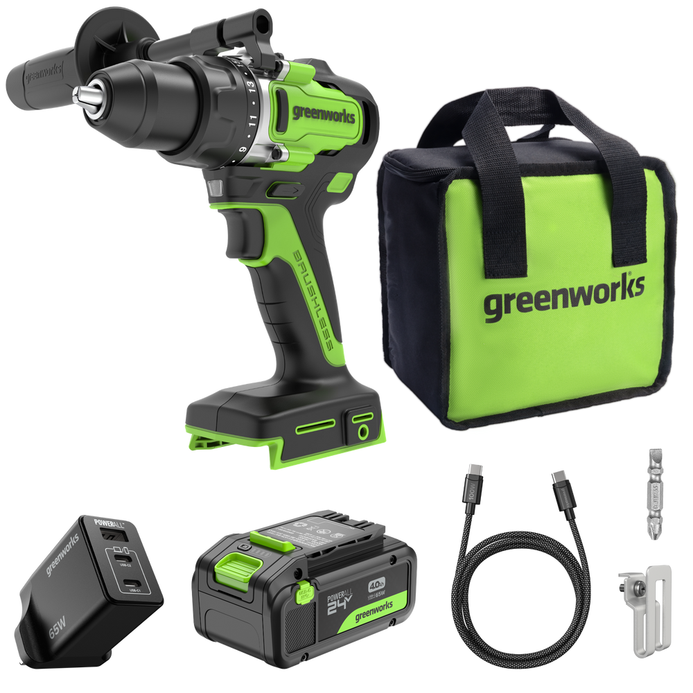 24V Perceuse à percussion 90Nm – Batterie 4Ah