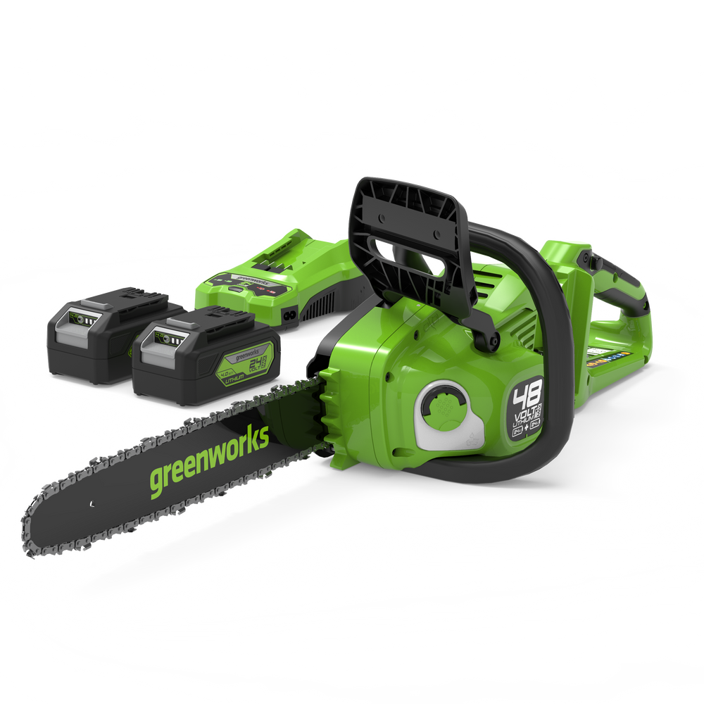 POWERALL 48V (24V x 2) Tronçonneuse 36cm - 2x Batteries 4Ah