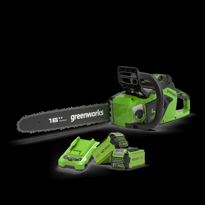 40V Tronçonneuse 40cm 1,8 kW - 2x Batteries 2Ah