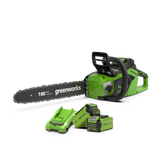40V Tronçonneuse 40cm 1,8 kW - 2x Batteries 2Ah