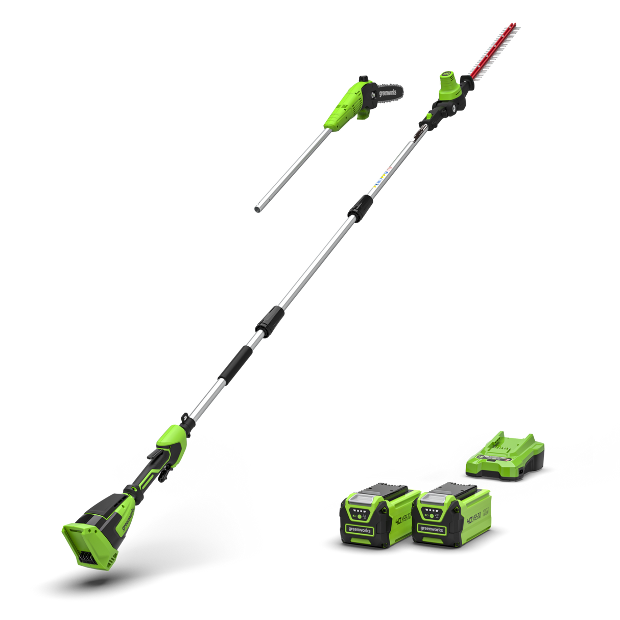 40V Élagueuse & Taille-haie sur perche Gen. II - 2x Batteries 2Ah