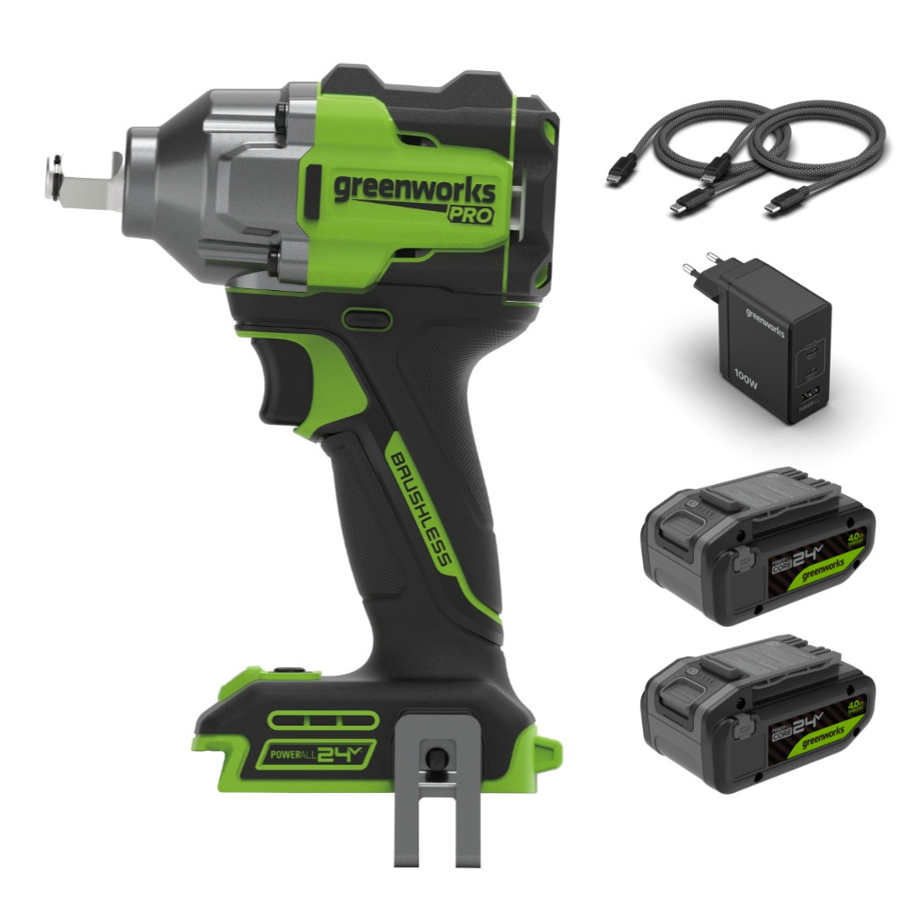 POWERALL 24V PRO Impact Wrench 550Nm - 2x 4Ah Battery