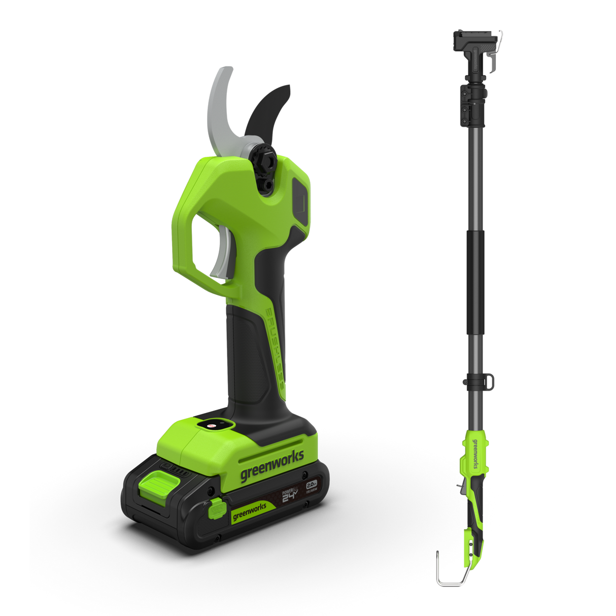 POWERALL 24V Sécateur avec perche d'extension – Batterie 2Ah