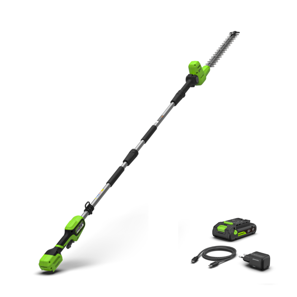 POWERALL 24V Taille-haies sur perche 51cm Gen. II - Batterie 2Ah