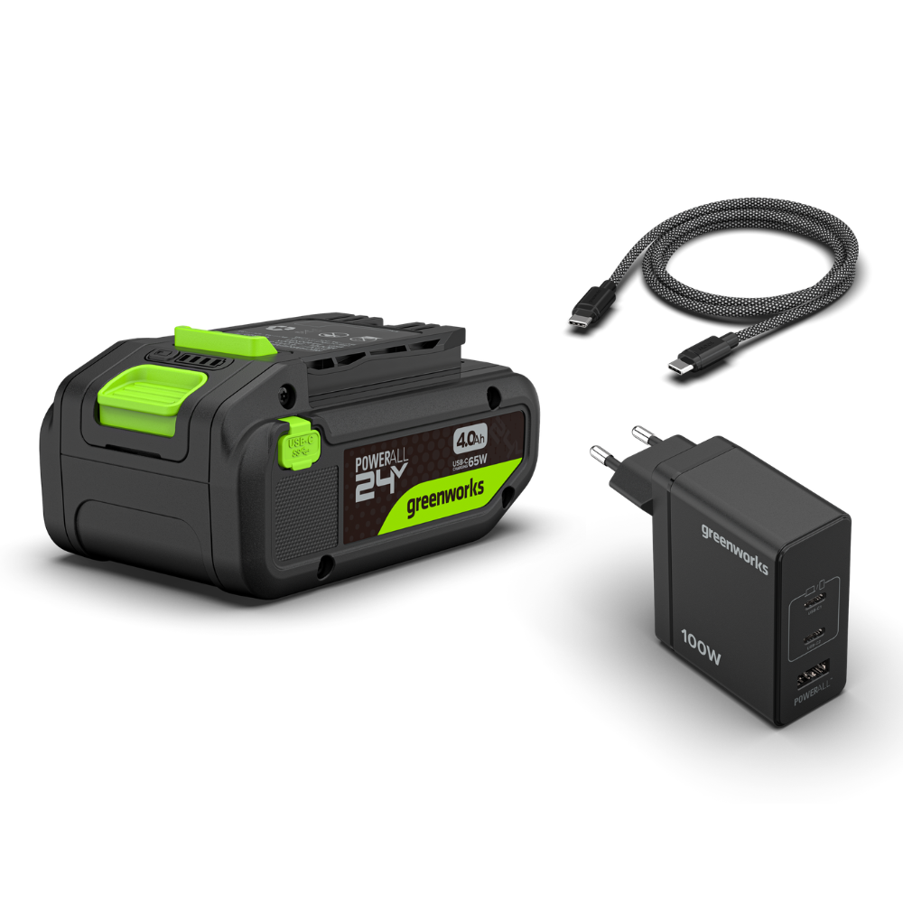 POWERALL 24V Kit de Démarrage Batterie USB-C 4Ah + Chargeur 100W