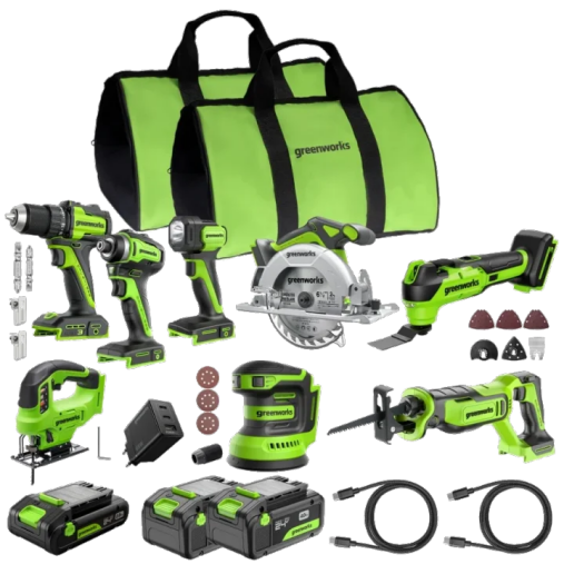 POWERALL 24V Kit d’outils électroportatifs 8 pièces - 3 Batteries