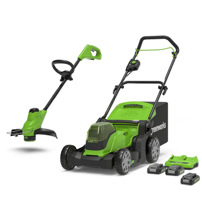 Ensemble Tondeuse à Gazon 2x24V 41cm + Coupe-Herbe 25cm