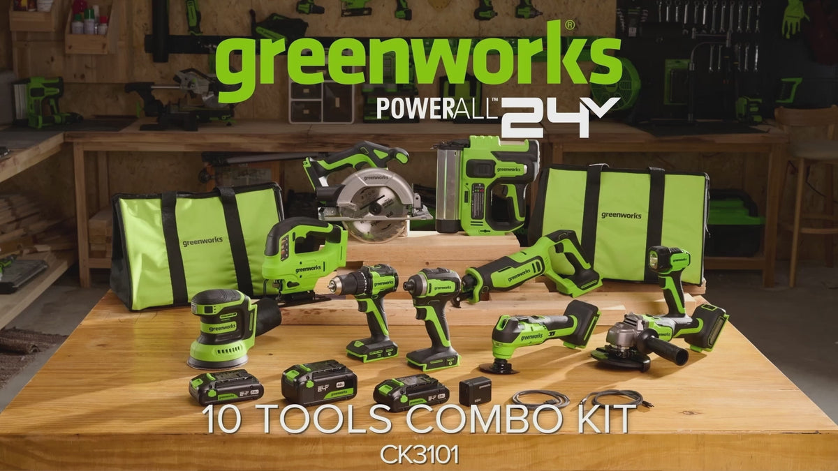 POWERALL 24V Kit d’outils électroportatifs 10 pièces - 3 Batteries