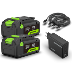 POWERALL 24V Kit de Démarrage 2x Batteries USB-C 4Ah + Chargeur 140W